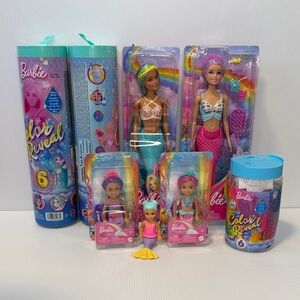 🧜🏻♀️ 8 Barbies: 4 Barbie Mermaids, 3 Chelsea Mermaids & 1 Toddler Mermaid
